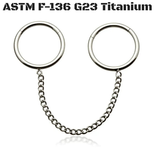 G23 Titanium Linked Chain Double Clicker Rings