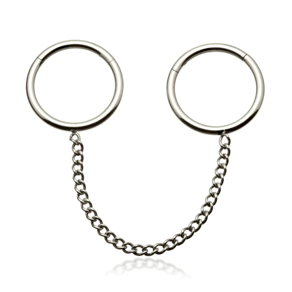 Steel Linked Chain Double Clicker Rings