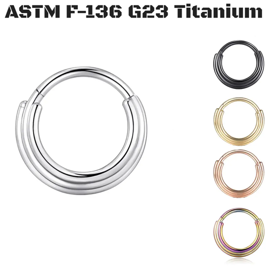 G23 Titanium Triple Stack Clicker Ring