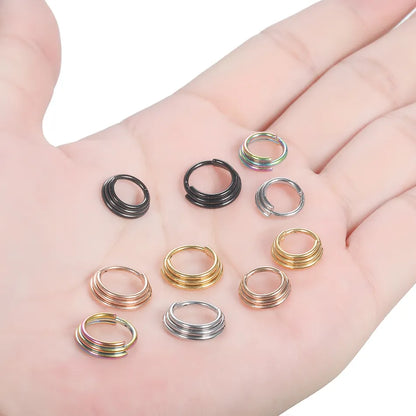 Steel Triple Stack Clicker Ring