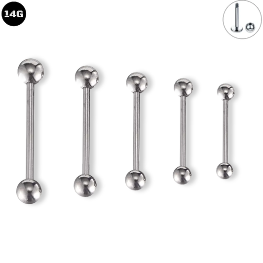 14G Steel External Barbell Piercing