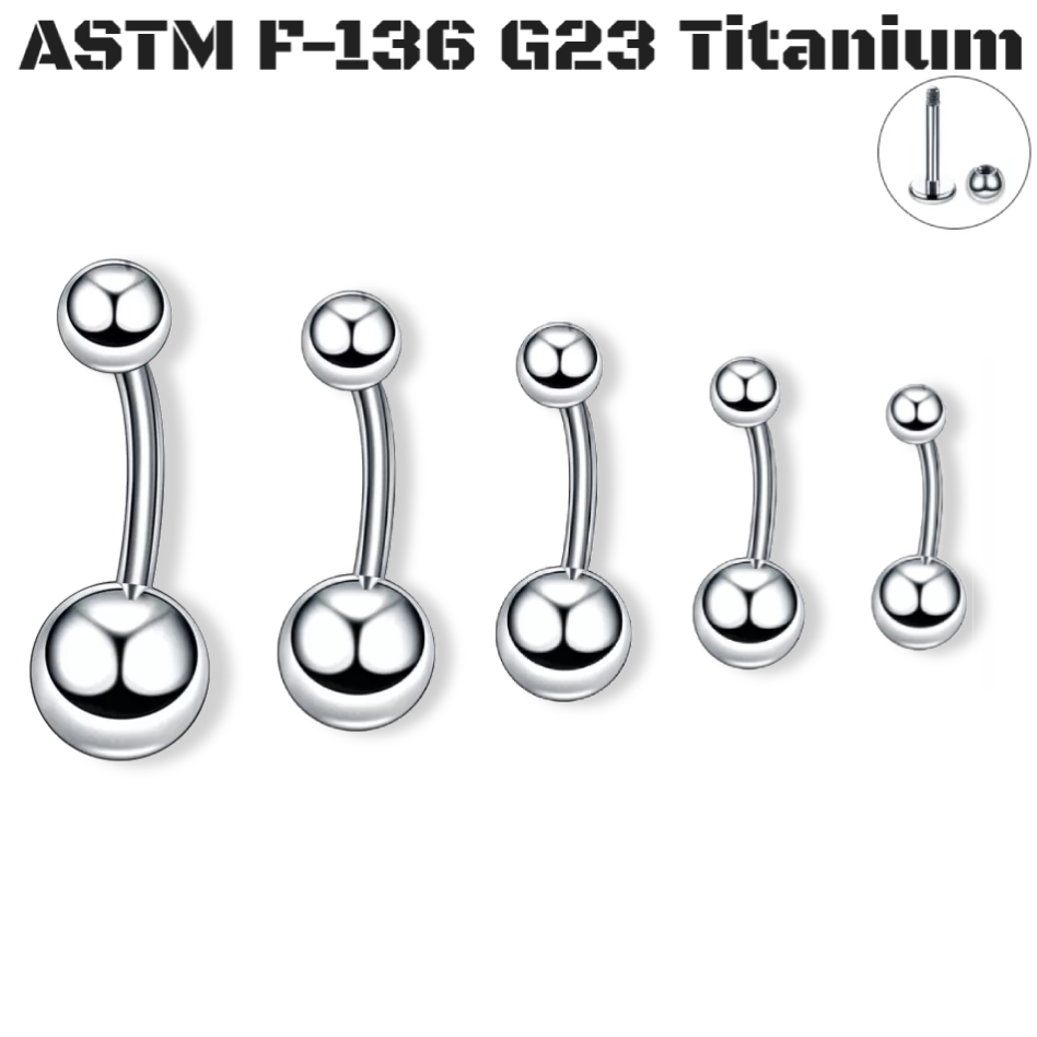 G23 Titanium External Plain Belly ring