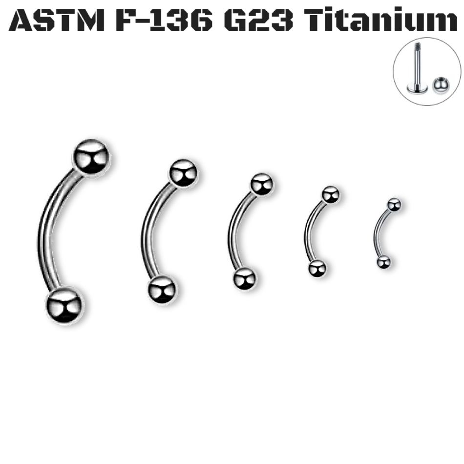 23G Titanium External Curved Barbell