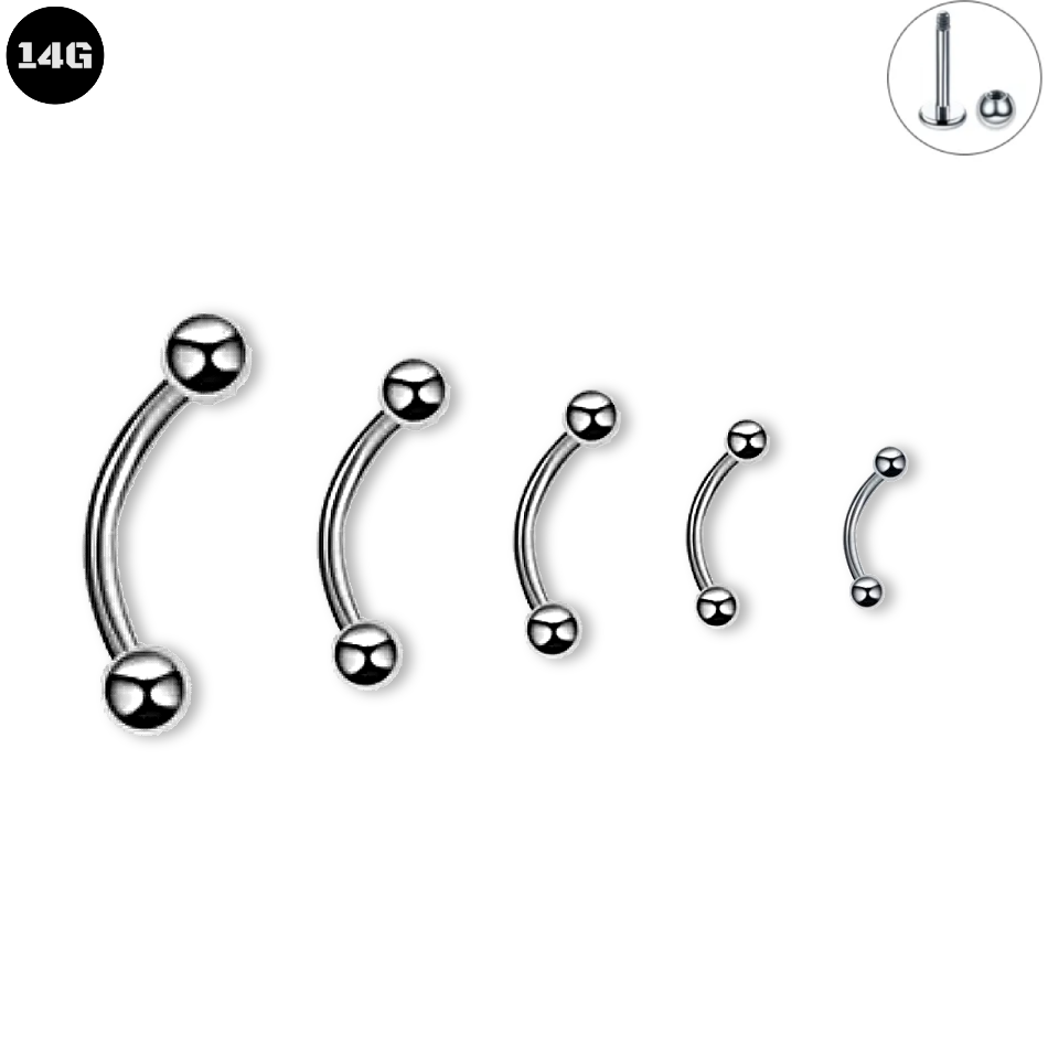 14G Steel External Curved Barbell