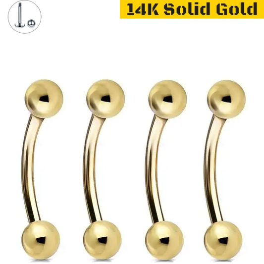 14 Karat External Thread Plain Belly ring