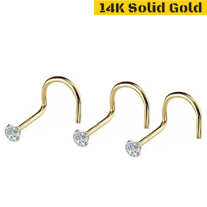 14 Karat Gold Prong Nose Screw