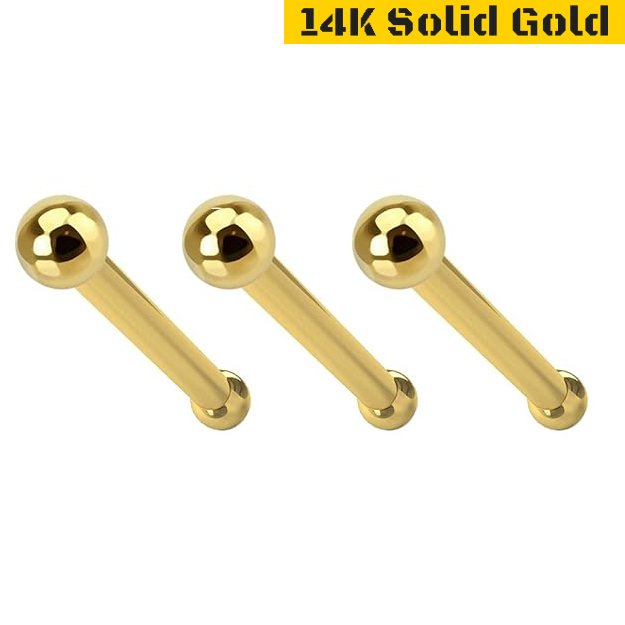 14 Karat Gold Ball Nose Stud Pin