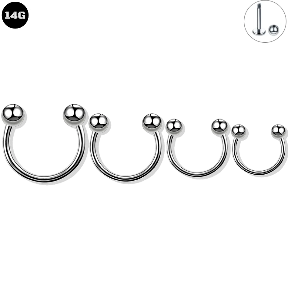 14G Steel External Horseshoe Barbell