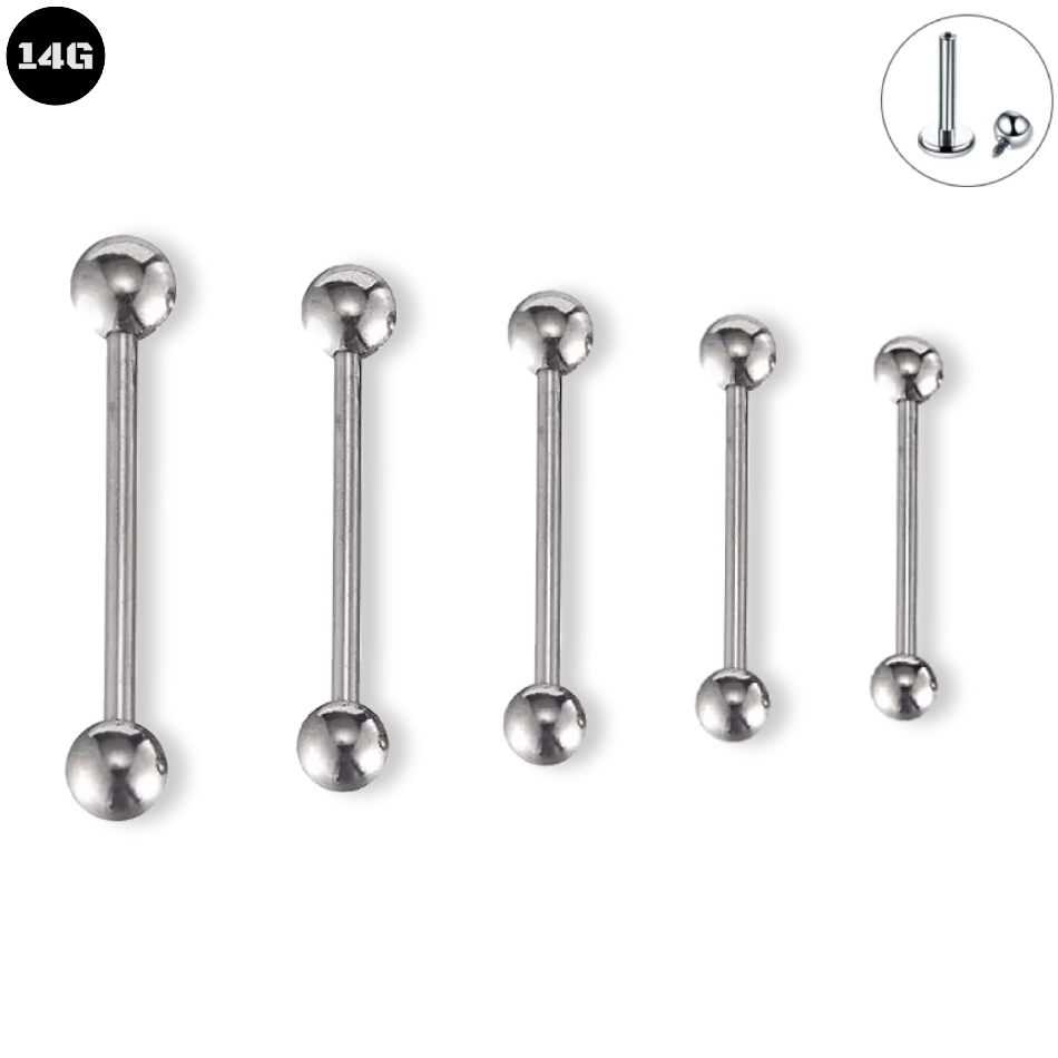 14G Steel Internal Barbell Piercing