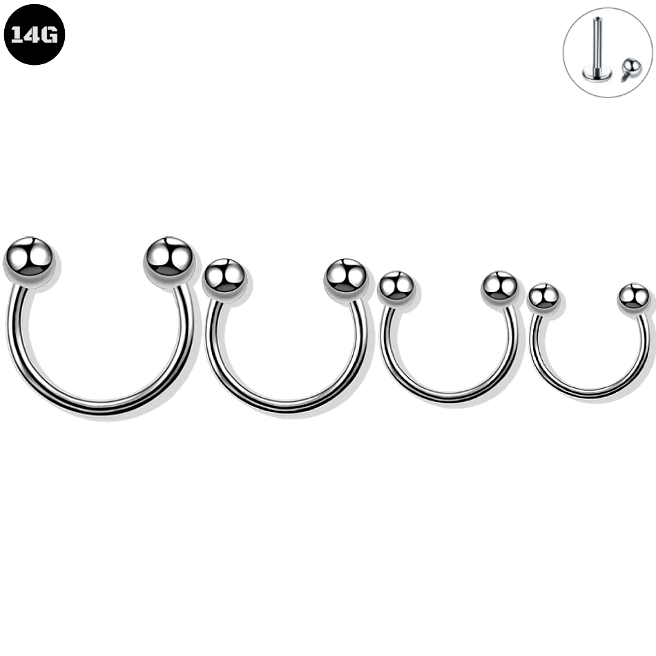 14G Steel Internal Horseshoe Barbell