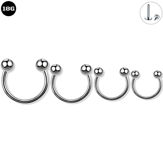 18G Steel Internal Horseshoe Barbell