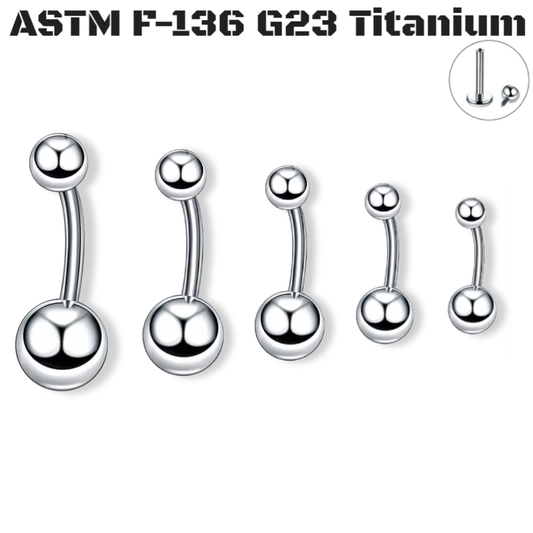 G23 Titanium Internal Plain Belly ring