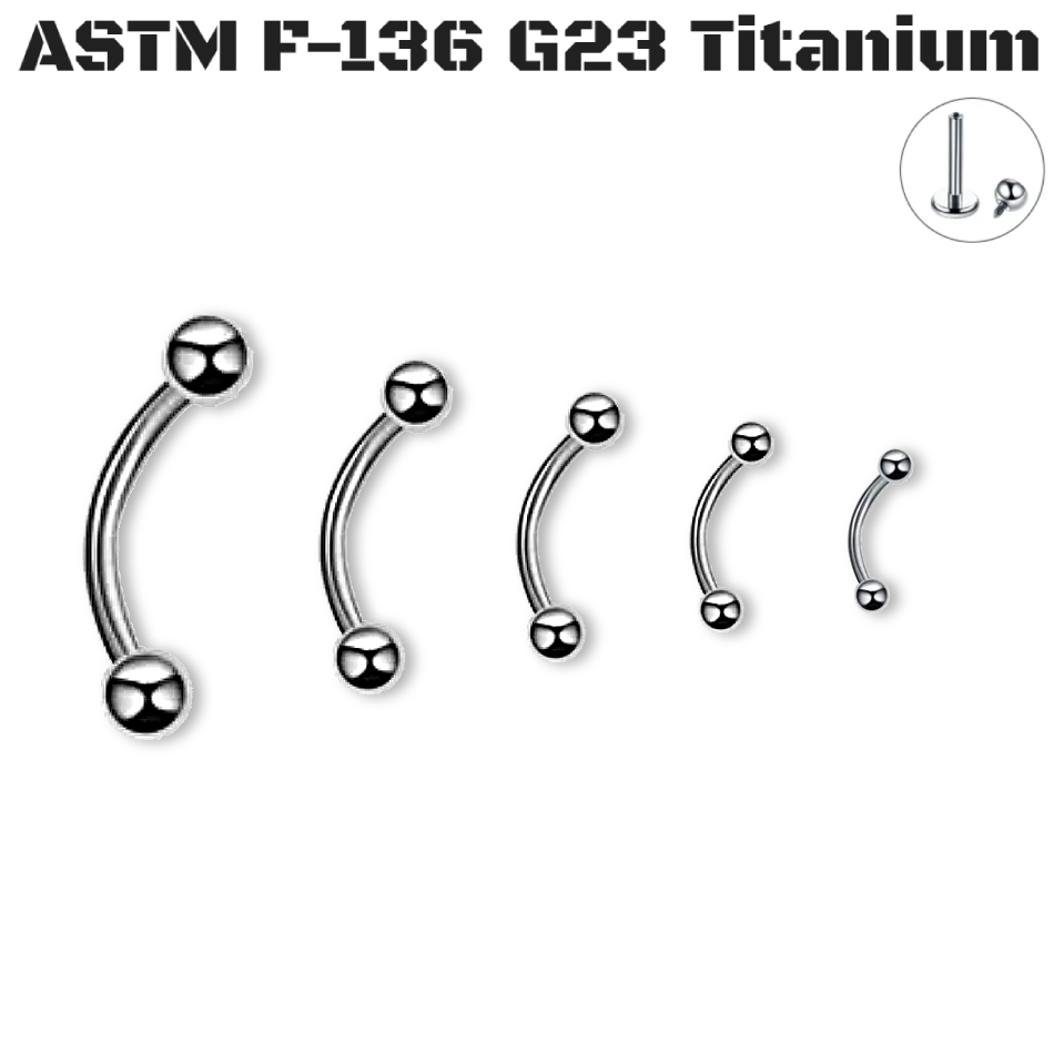 23G Titanium Internal Curved Barbell