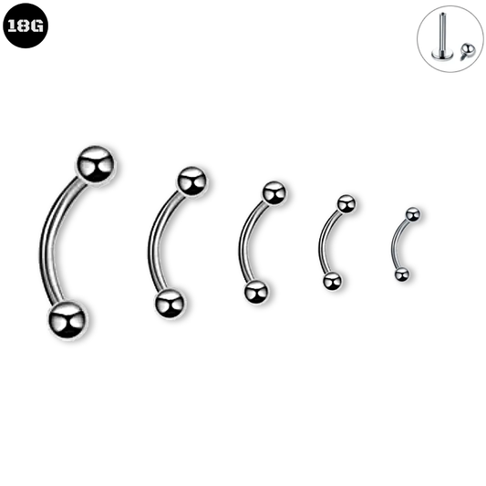 18G Steel Internal Curved Barbell