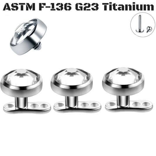 G23 Titanium Internal Triple Hole Dermal Anchor