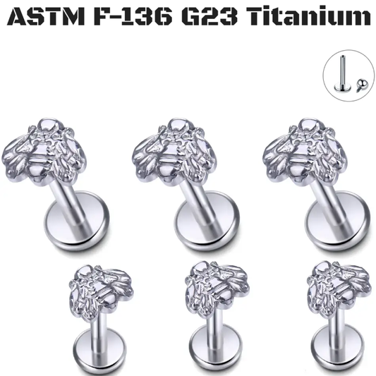 G23 Titanium Internal Queen Bee Stud Piercing