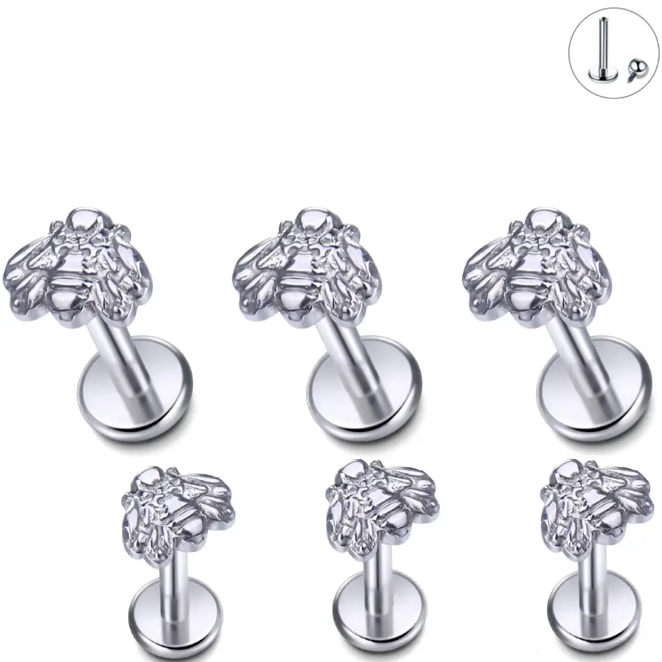 Steel Internal Queen Bee Stud Piercing