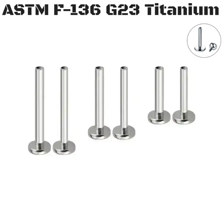 G23 Titanium Internal Thread Labret Base