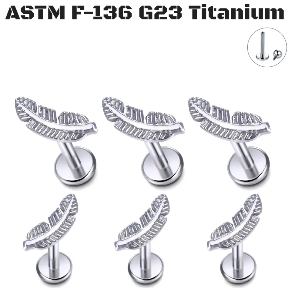 G23 Titanium Internal Feather Stud Piercing