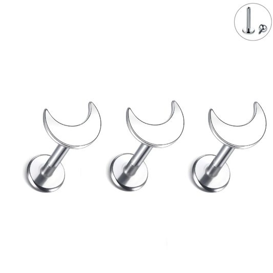 16G Steel Internal Thread Moon Labret