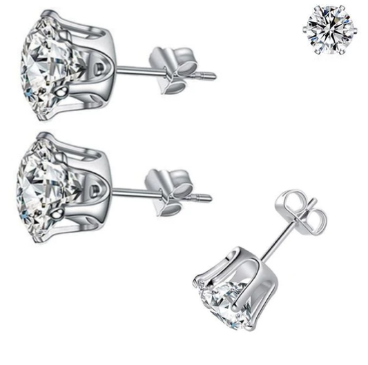 Surgical Steel CZ Stud Earrings PAIR