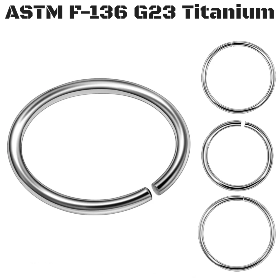 G23 Titanium Bendable Clip On Hoop