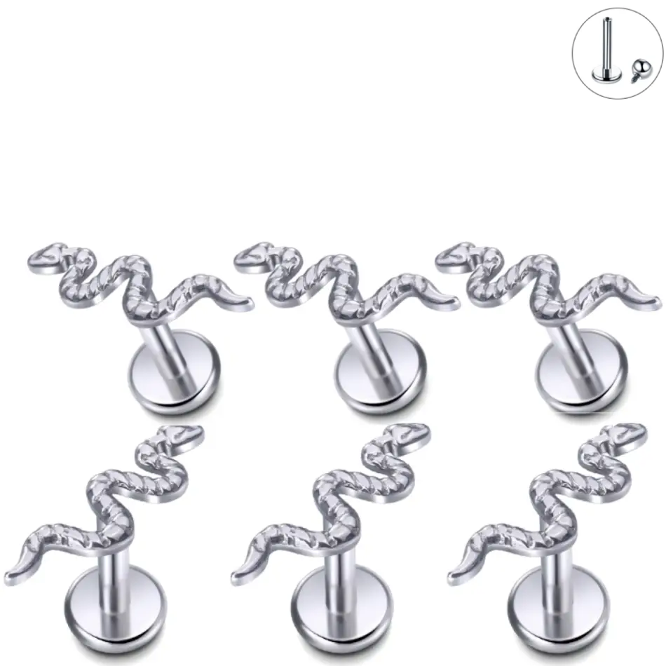 Steel Internal Snake Stud Piercing