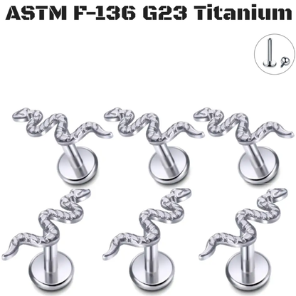 G23 Titanium Internal Snake Stud Piercing