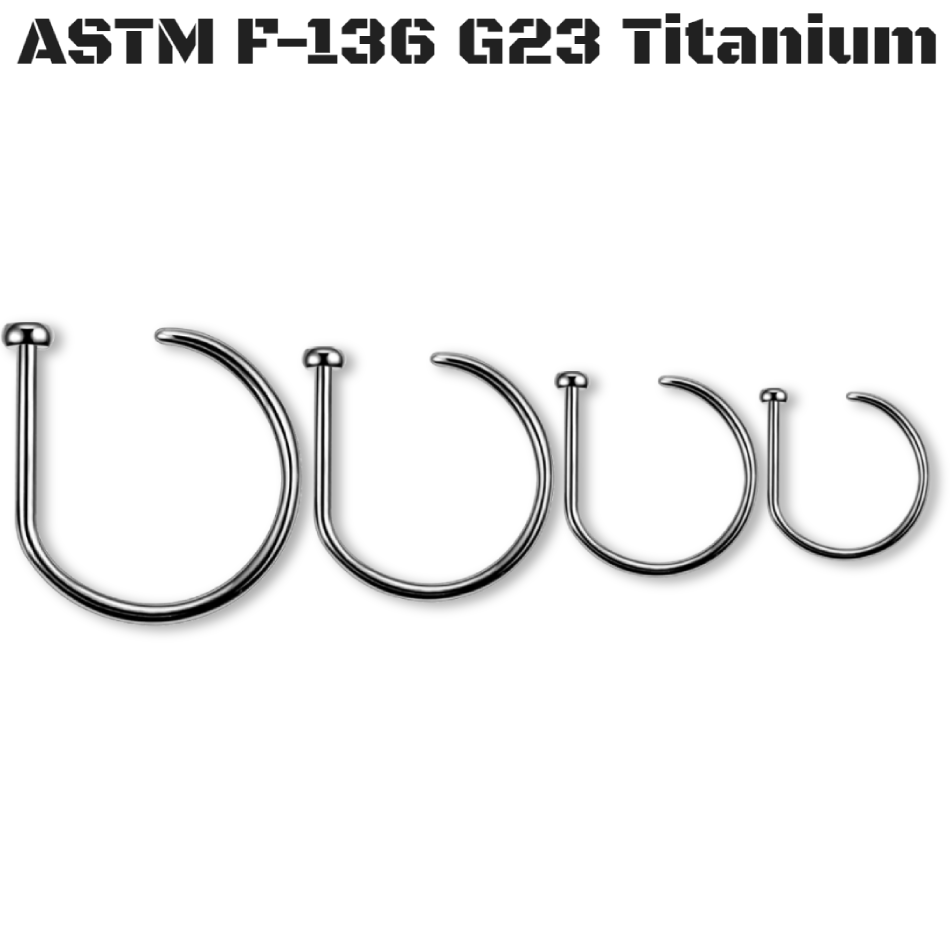 G23 Titanium D shape nose ring