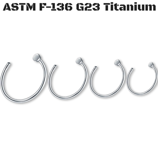 G23 Titanium Flat Top Nose Hoop Ring