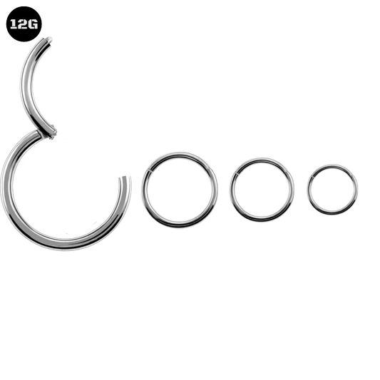 12G Steel Hinged Clicker Ring