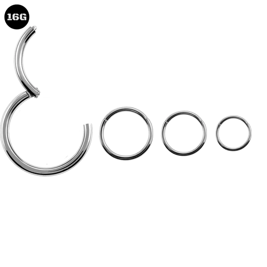 16G Steel Hinged Clicker Ring