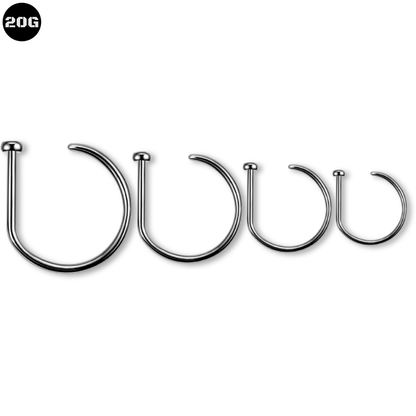 20G D Shape Nose Ring Steel